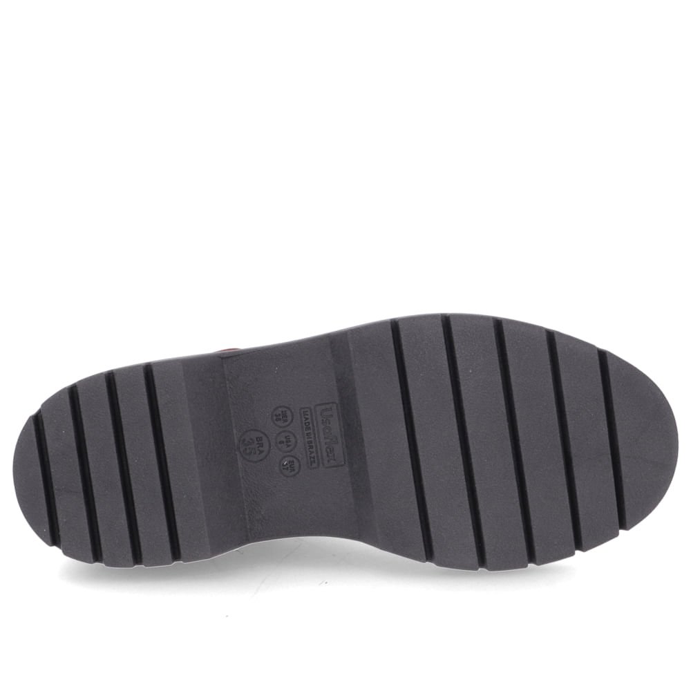 Bota Salto Plataforma Marrom Couro Costura Fivela Marrom 5