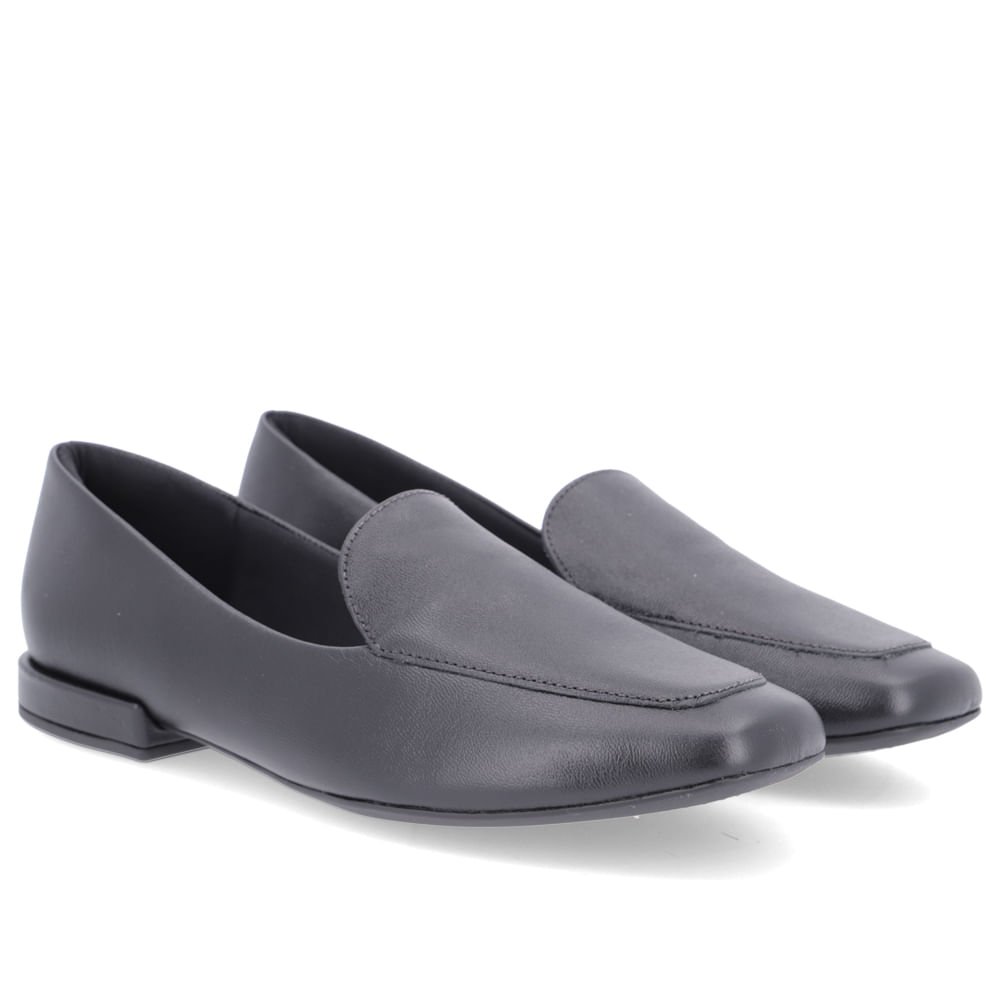 Loafer Usaflex Preto Liso Básico Feminino Preto 2