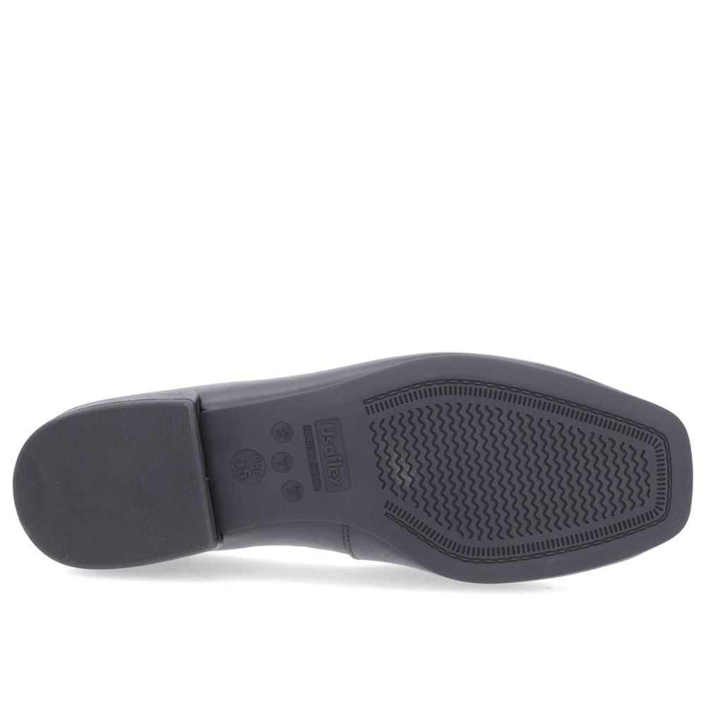 Loafer Usaflex Preto Liso Básico Feminino Preto 5