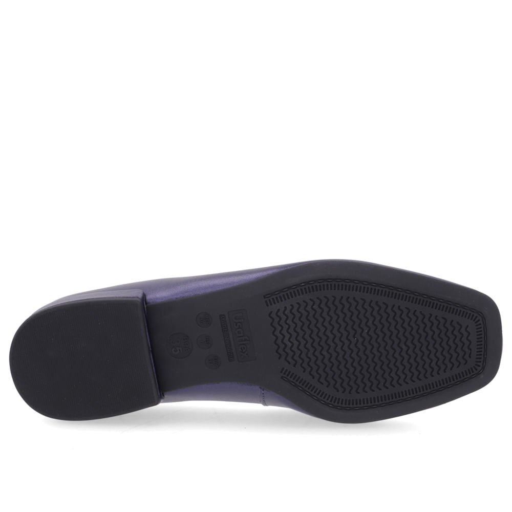 Loafer Usaflex Azul Couro Básico Feminino Azul 5
