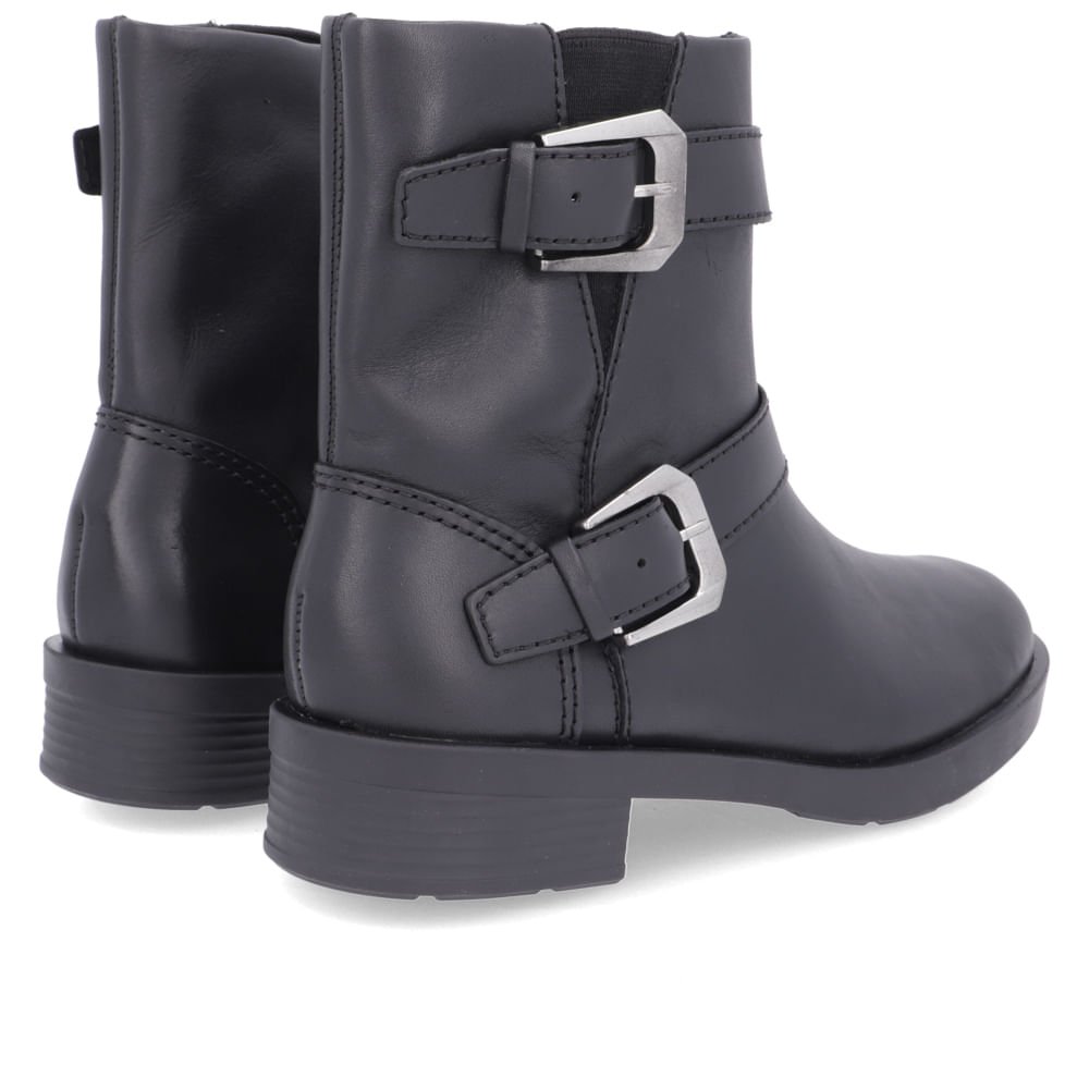 Bota Usaflex Salto Plataforma Preta Fivelas Elástico Feminino Preto 3