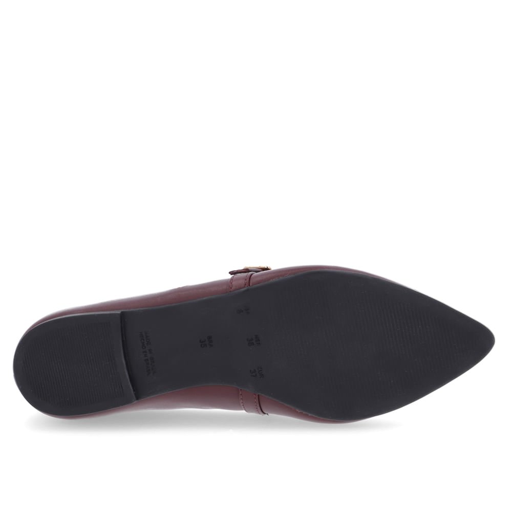 Sapatilha Usaflex Vinho Couro Bico Fino Vermelho 5
