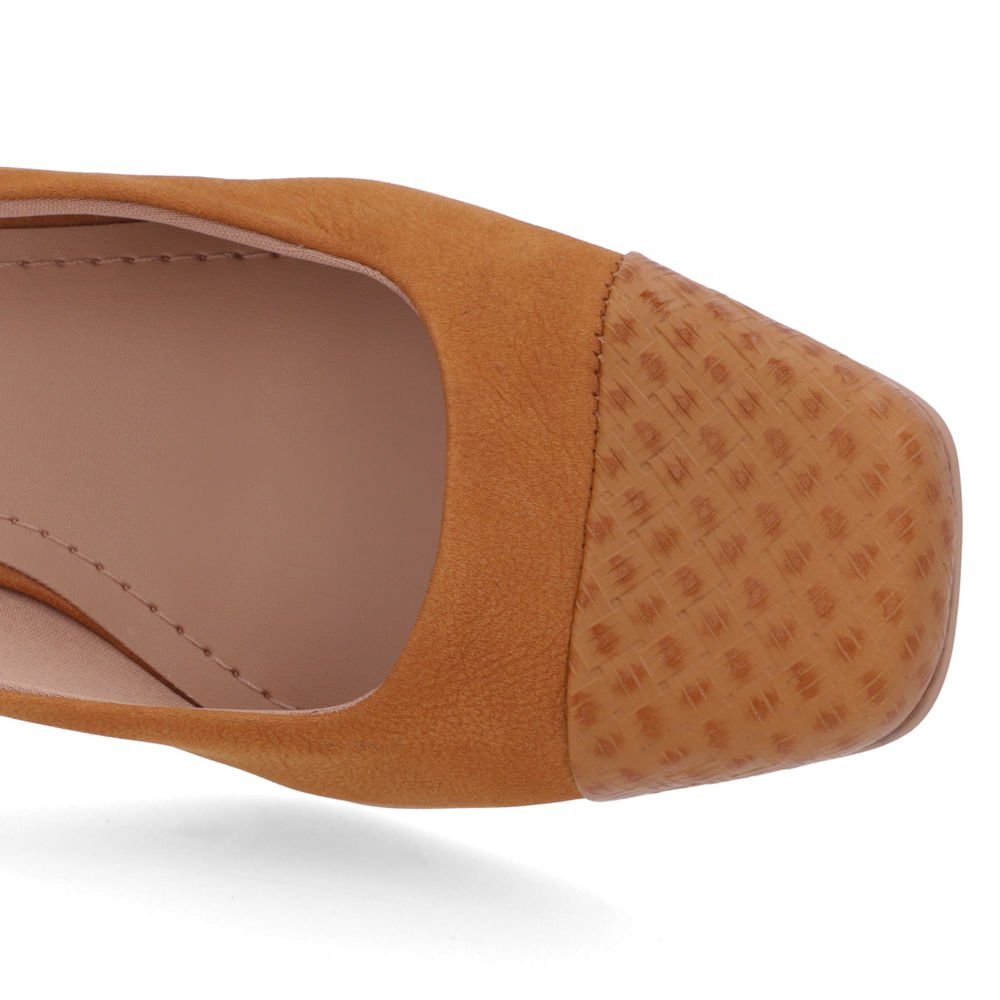 Slingback Marrom Salto Bloco Couro Liso Marrom 4