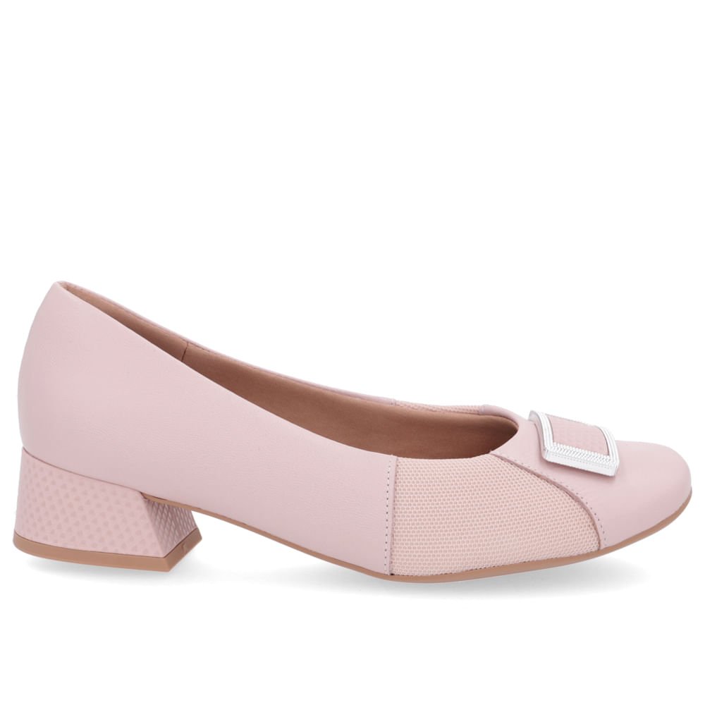 Scarpin Usaflex Rosa Salto Bloco 1158