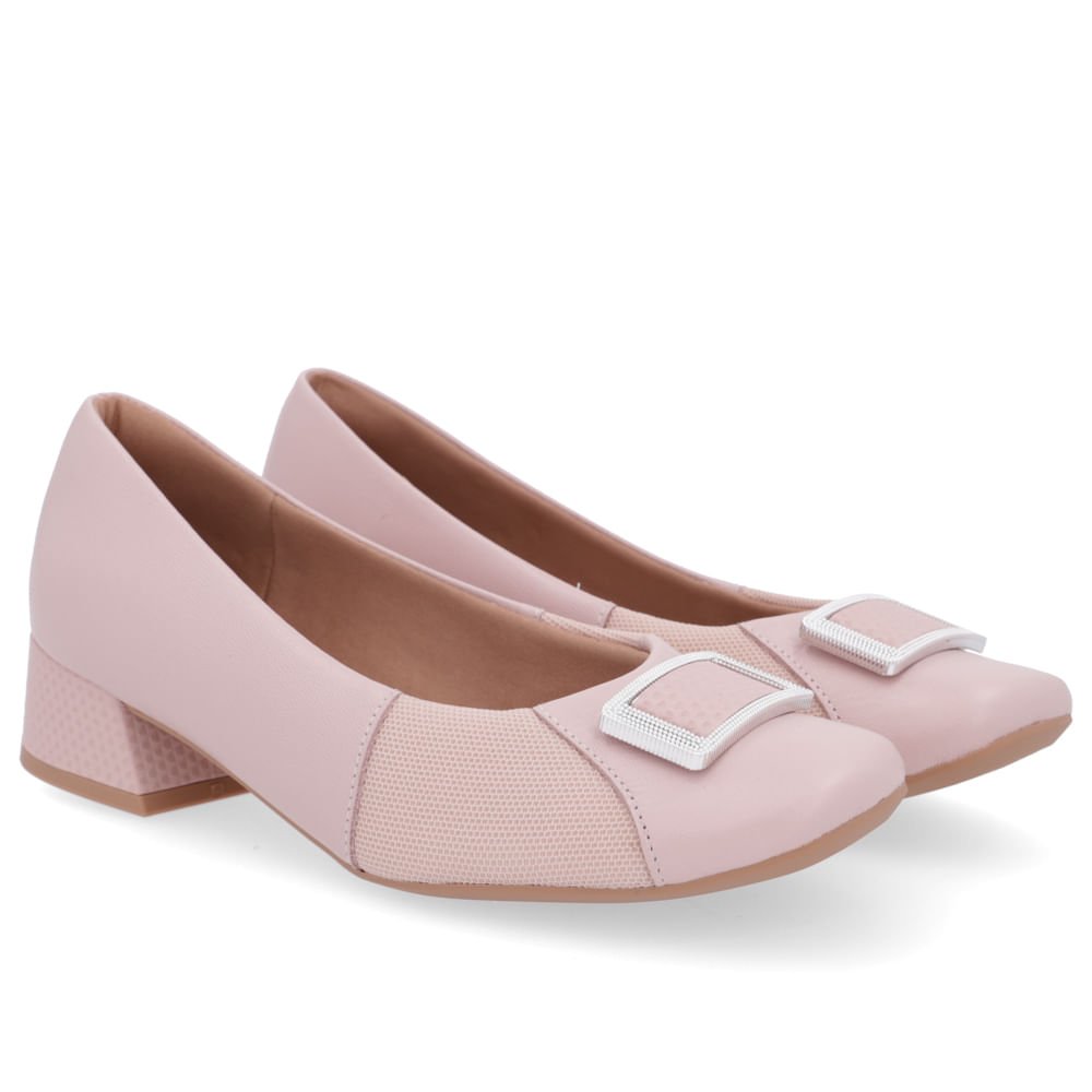 Scarpin Usaflex Rosa Salto Bloco 1158 Rosa 2