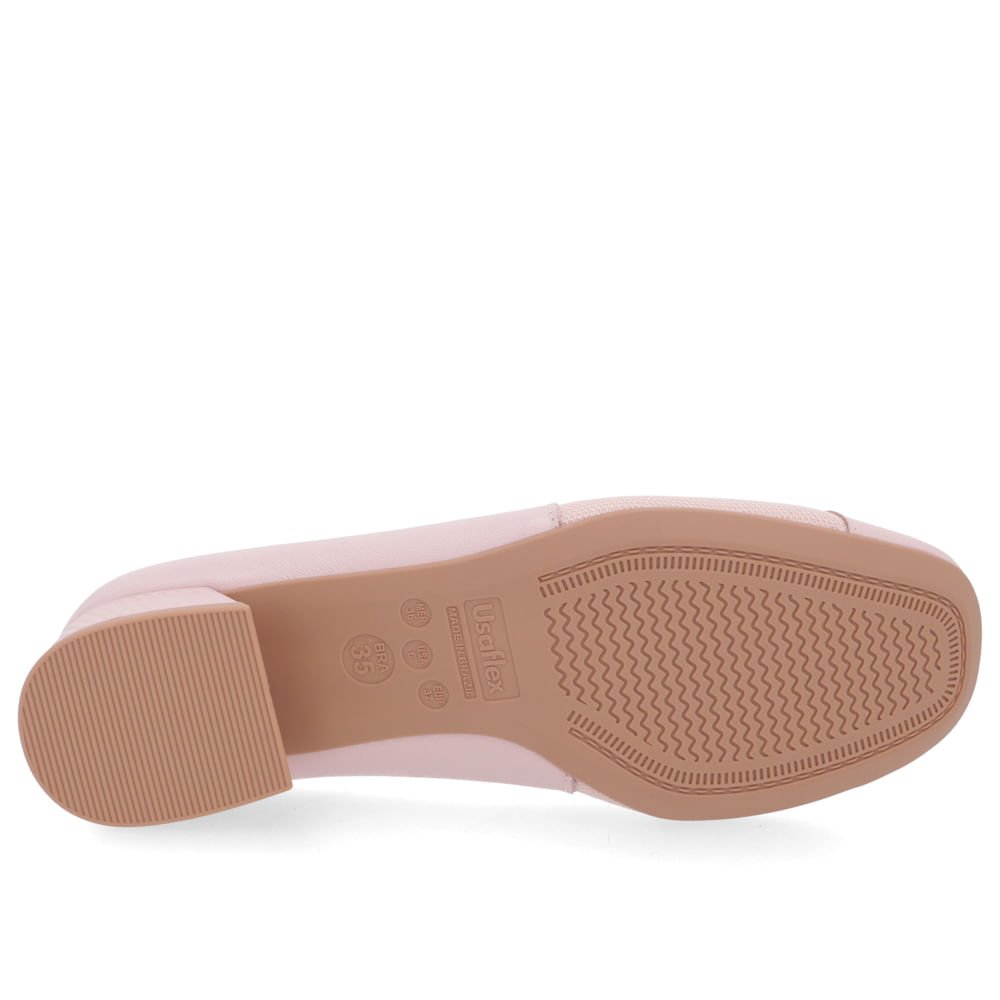 Scarpin Usaflex Rosa Salto Bloco 1158 Rosa 4