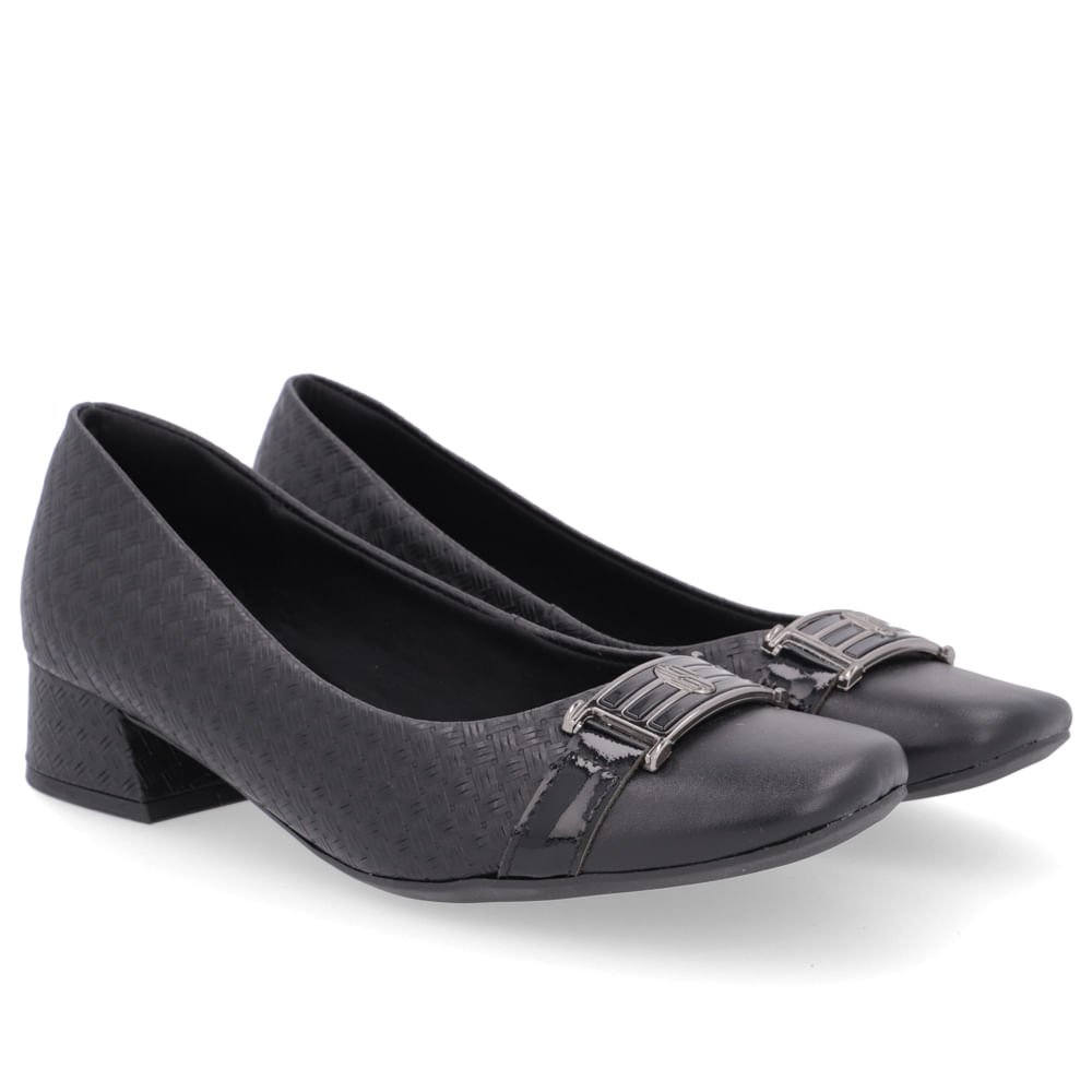 Scarpin Usaflex Detalhe Fivela 1158 Preto 2