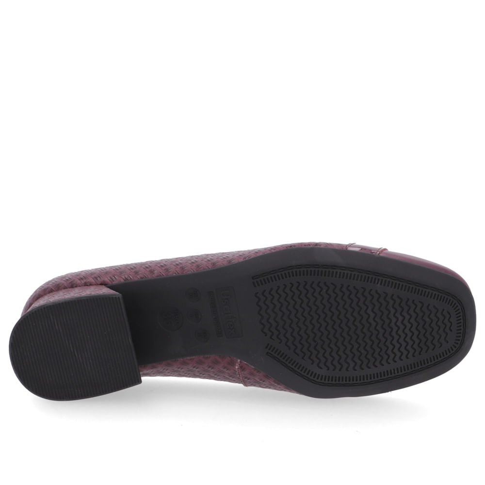 Scarpin Roxo Salto Bloco Couro Detalhe Fivela Roxo 4