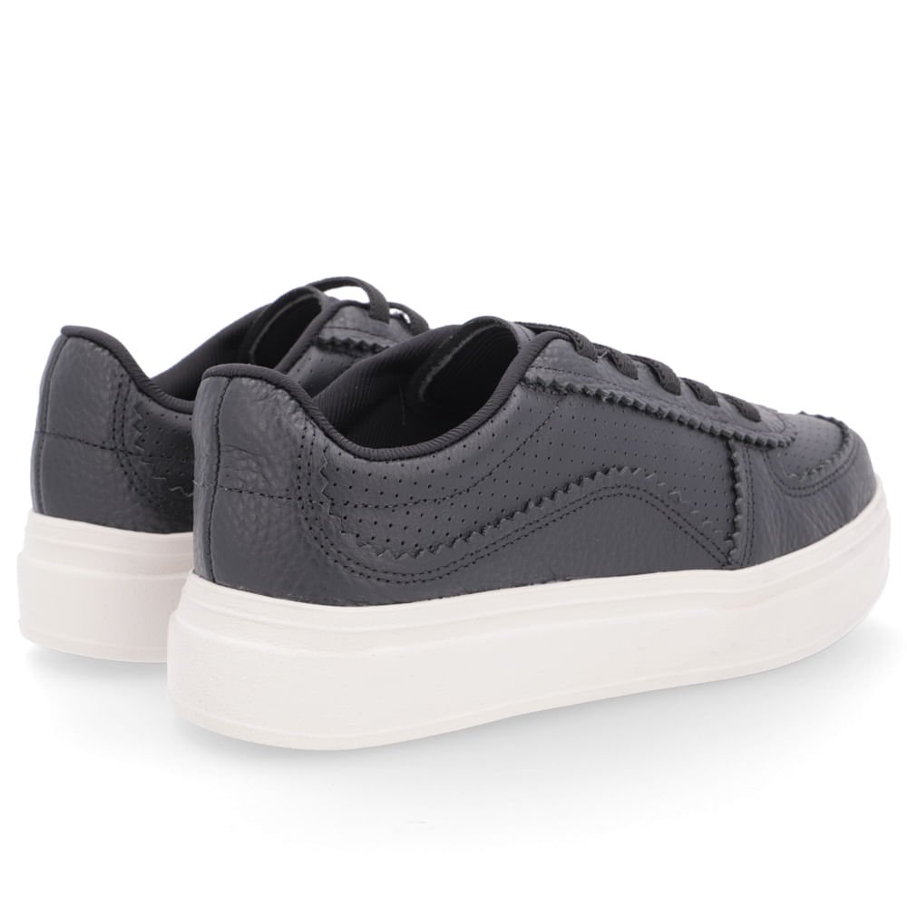 Tênis Preto Couro Salto Plataforma Preto 3
