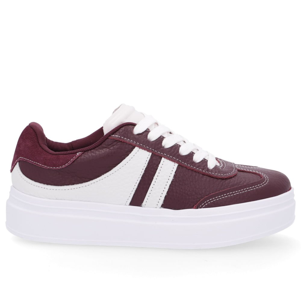Tênis Usaflex Roxo Couro Salto Plataforma Feminino Roxo 1