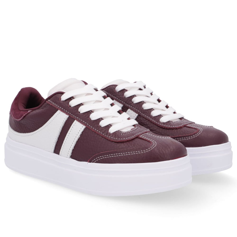 Tênis Usaflex Roxo Couro Salto Plataforma Feminino Roxo 2