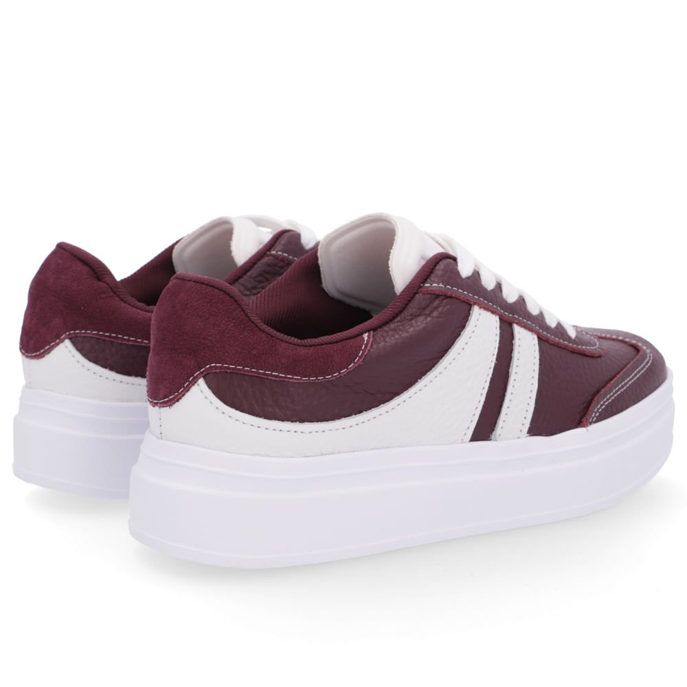 Tênis Usaflex Roxo Couro Salto Plataforma Feminino Roxo 3