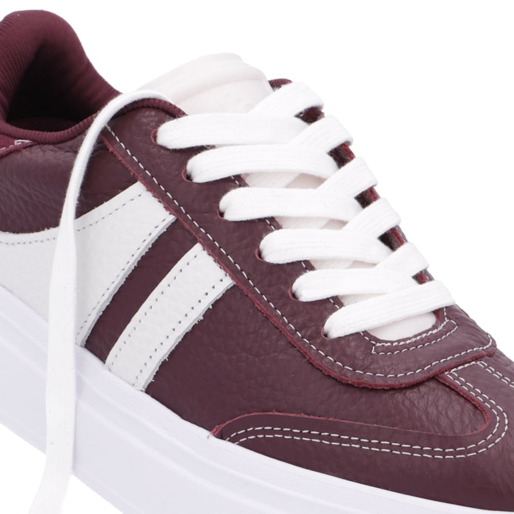 Tênis Usaflex Roxo Couro Salto Plataforma Feminino Roxo 4