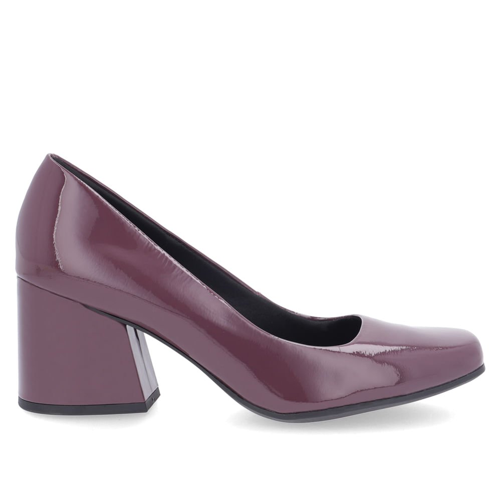 Scarpin Usaflex Couro Roxo 1158