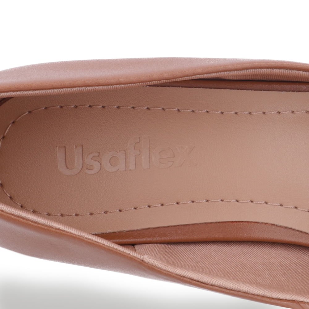 Scarpin Couro Marrom Salto Bloco Marrom 4