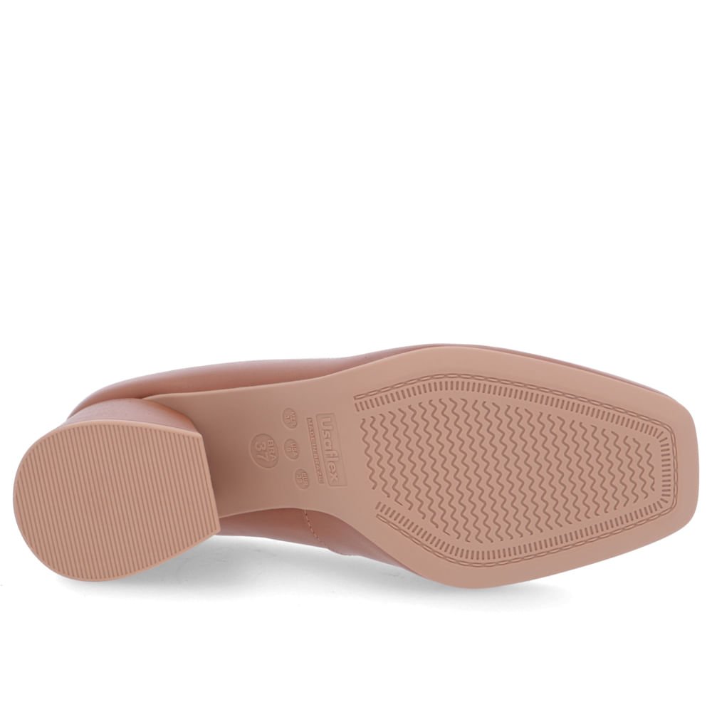 Scarpin Couro Marrom Salto Bloco Marrom 5