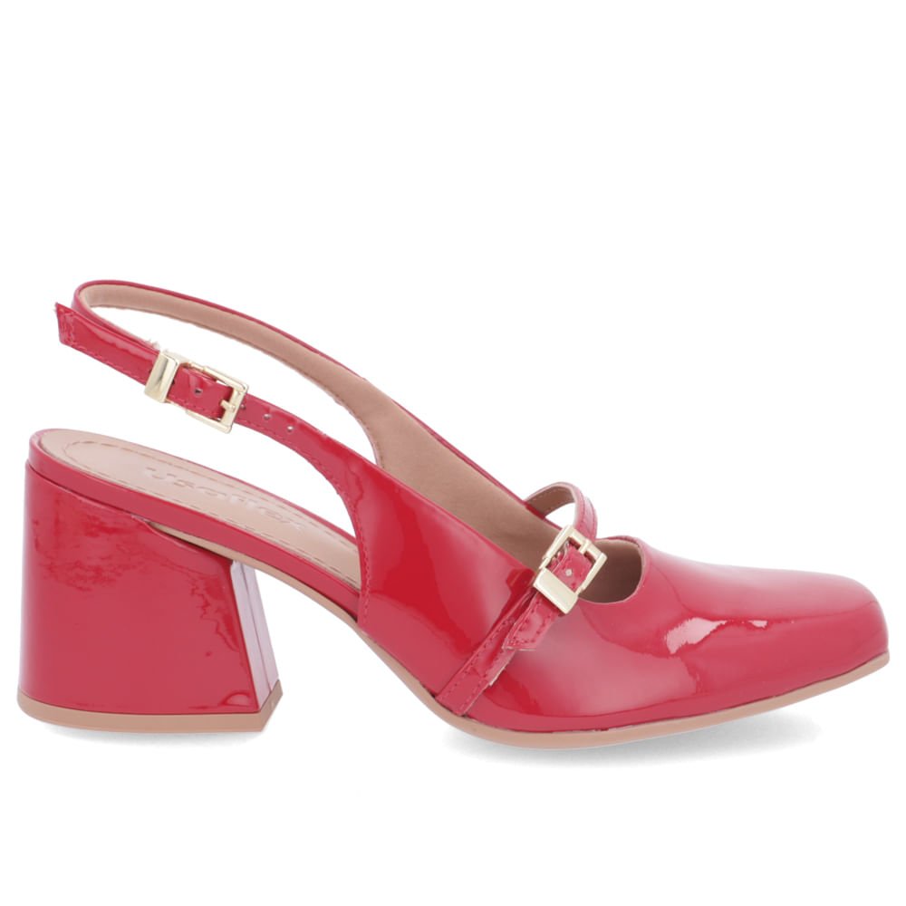 Slingback Usaflex Vermelho Salto Bloco