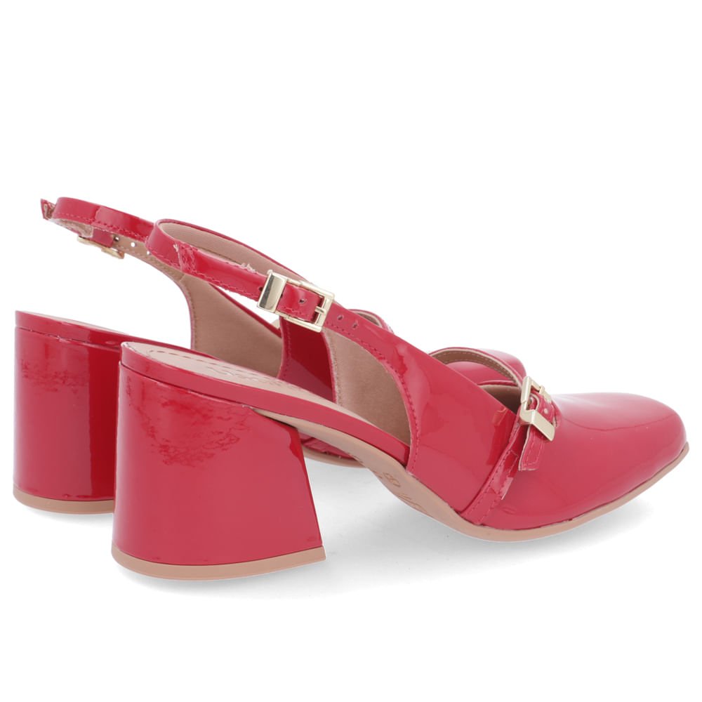 Slingback Usaflex Vermelho Salto Bloco Vermelho 3