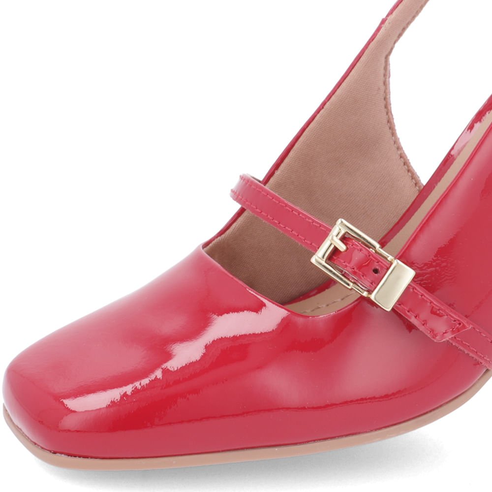 Slingback Usaflex Vermelho Salto Bloco Vermelho 4