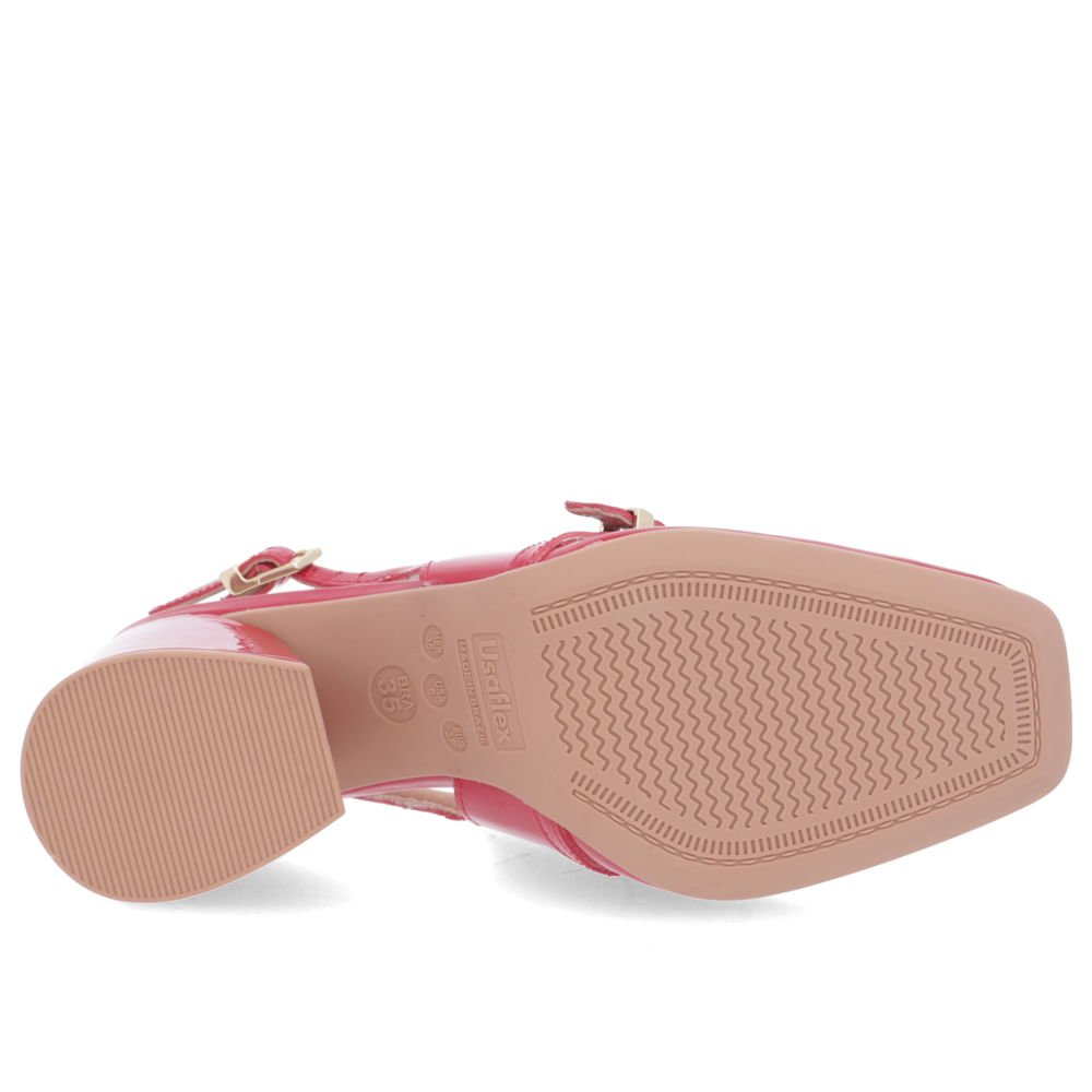 Slingback Usaflex Vermelho Salto Bloco Vermelho 5
