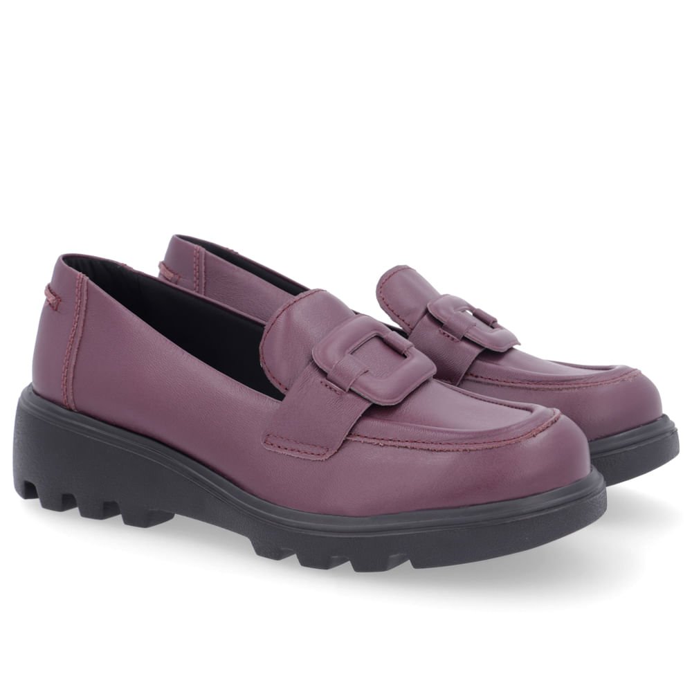 Loafer Usaflex Roxo Salto Bloco Feminino Roxo 2
