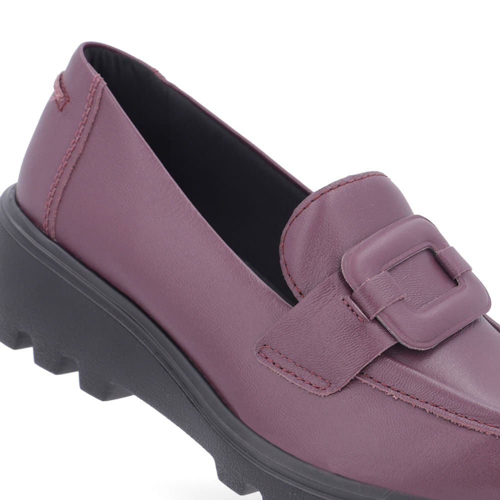 Loafer Usaflex Roxo Salto Bloco Feminino Roxo 4