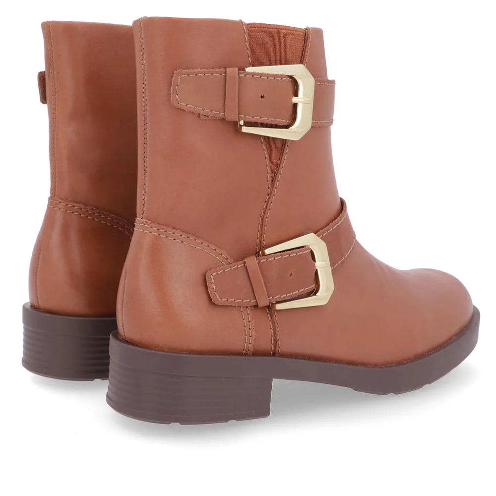 Bota Salto Plataforma Marrom Fivelas Elástico Marrom 3