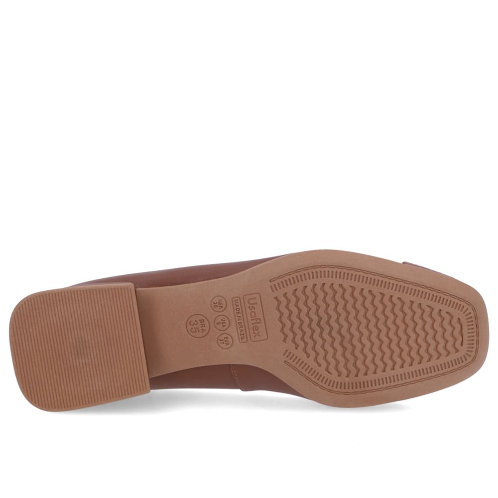 Scarpin Couro Marrom Salto Bloco Bico Escama Marrom 5