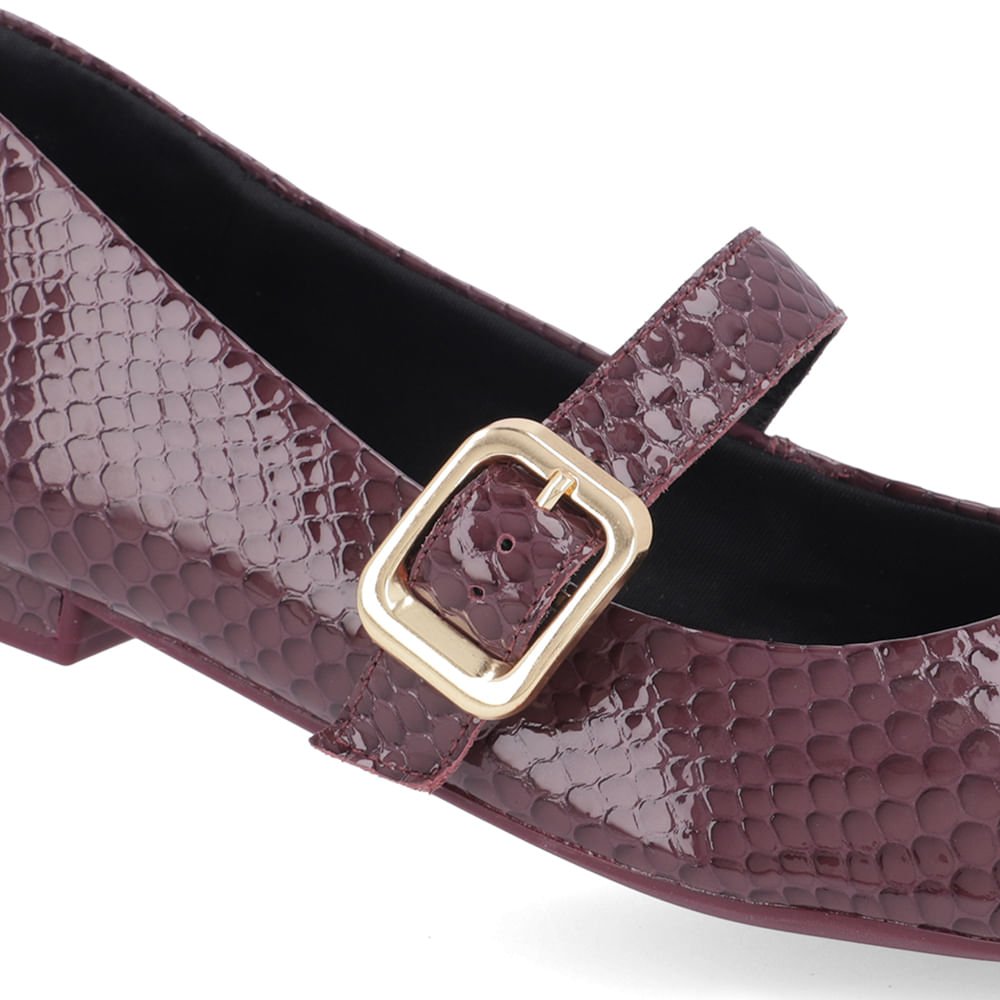 Sapatilha Boneca Roxa Couro Bico Fino Roxo 4