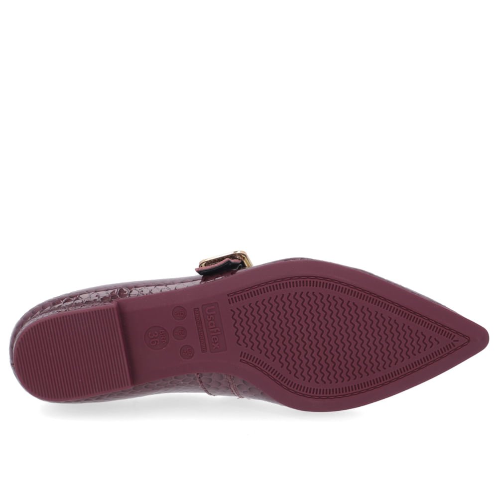 Sapatilha Boneca Roxa Couro Bico Fino Roxo 5