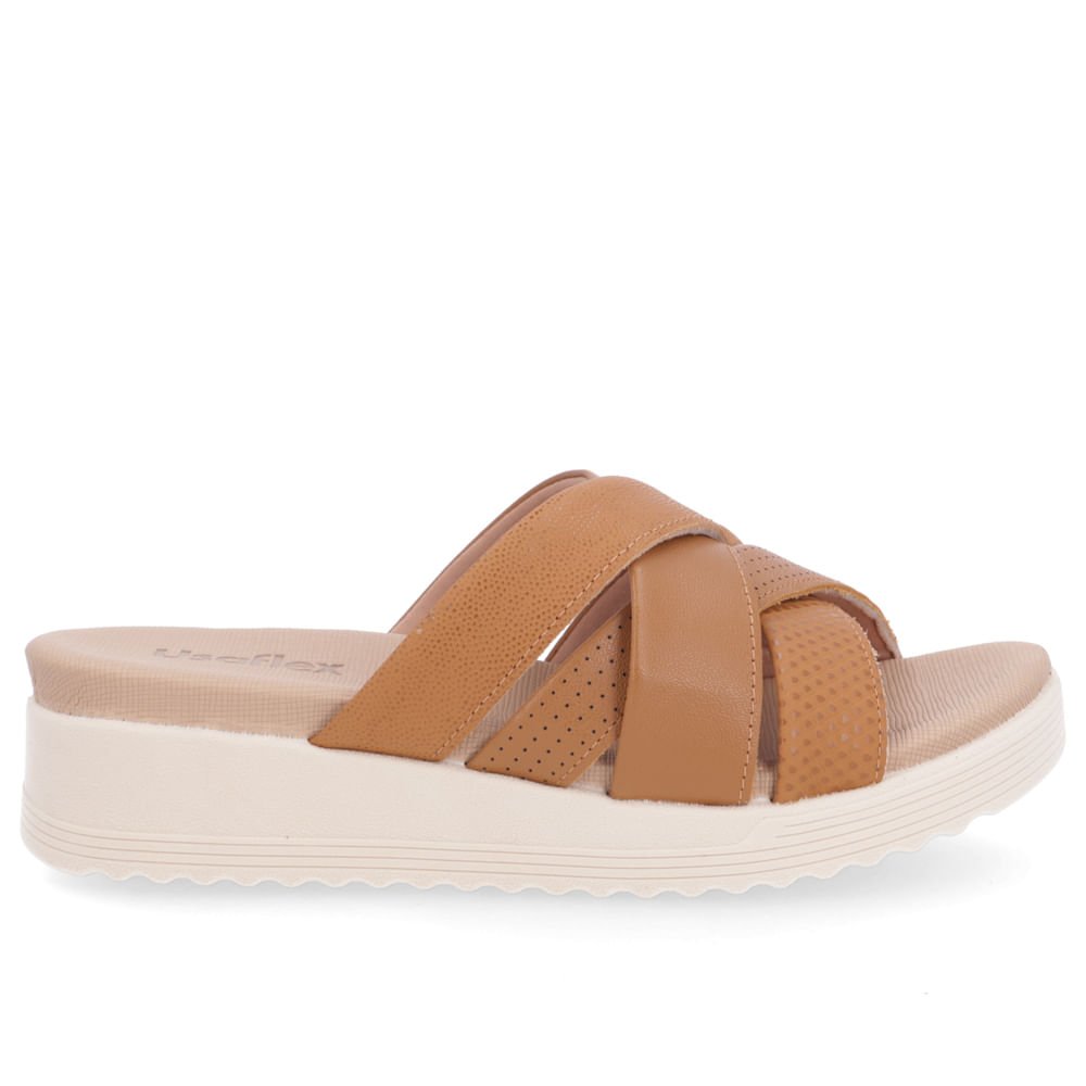 Tamanco Salto Plataforma Couro Marrom