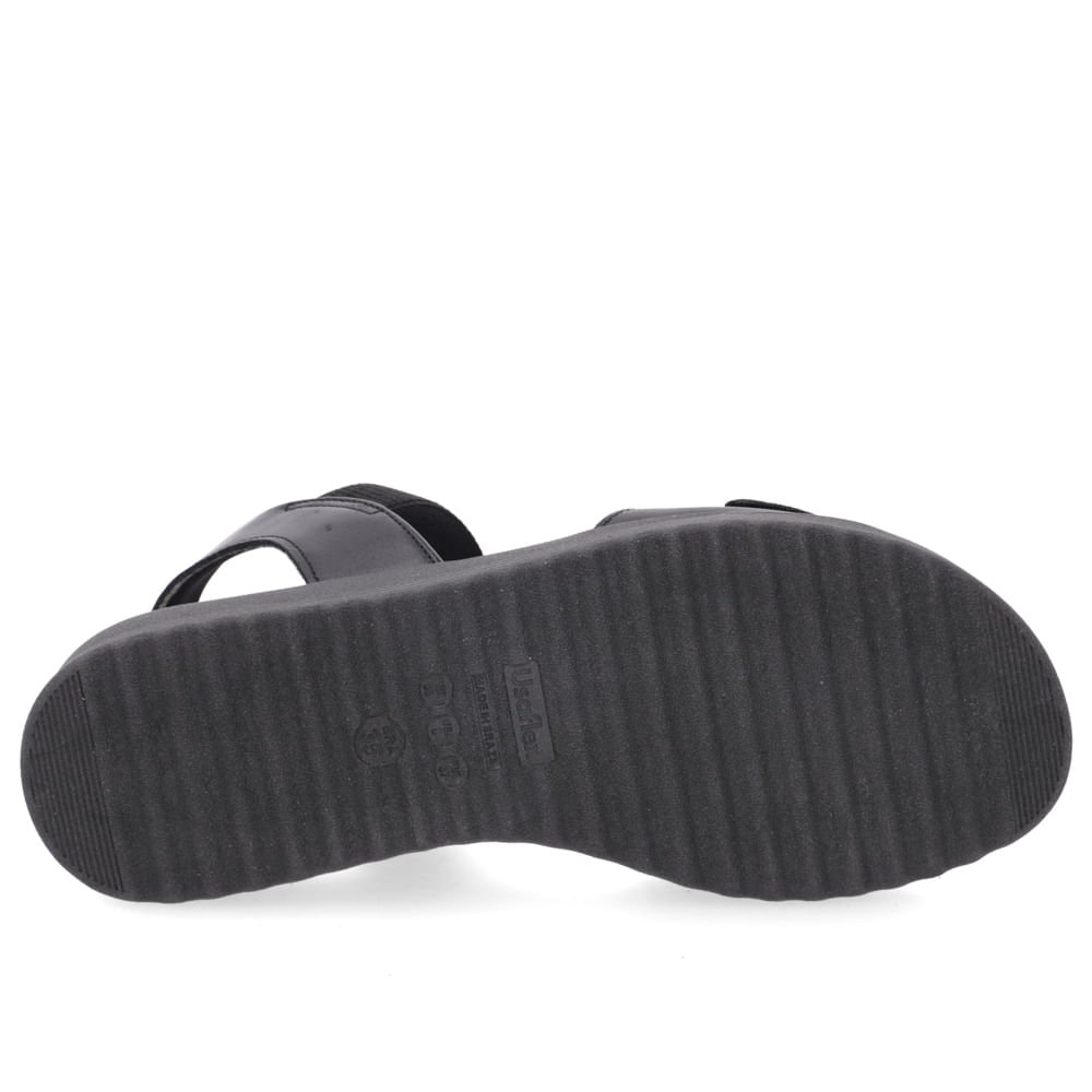 Sandália Usaflex Salto Plataforma Couro Feminino Preto 5
