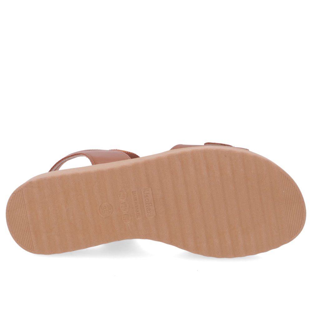 Sandália Salto Plataforma Couro Marrom Fecho-Flex Marrom 5