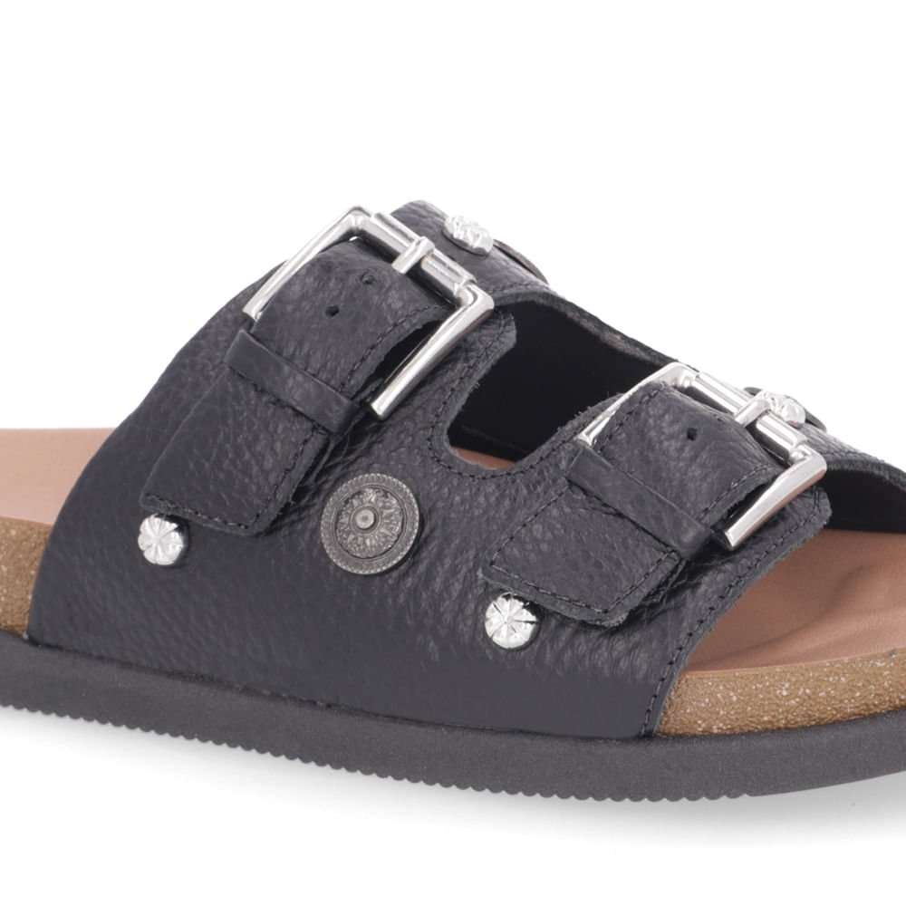 Chinelo Usaflex Slide Preto Rasteiro Feminino Preto 4