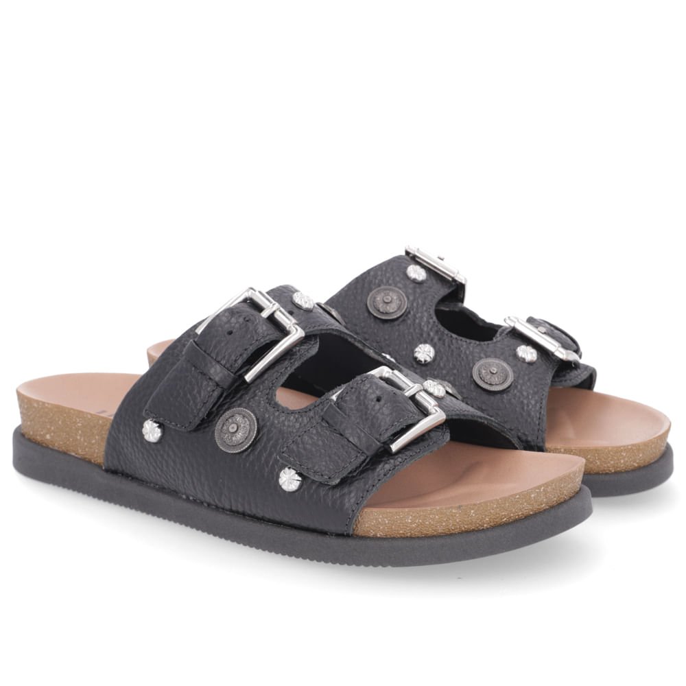 Chinelo Usaflex Slide Preto Rasteiro Feminino Preto 2