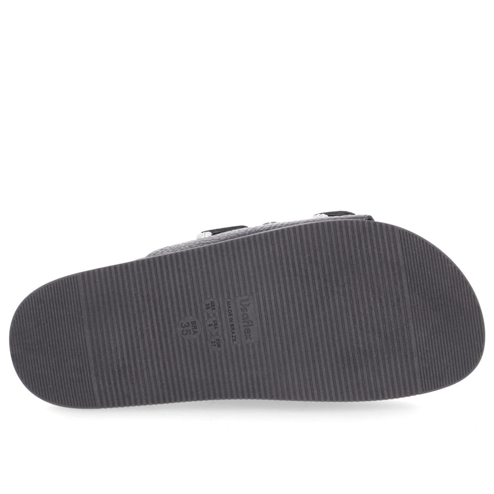 Chinelo Usaflex Slide Preto Rasteiro Feminino Preto 5