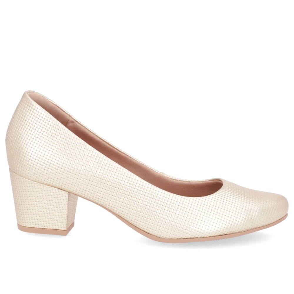 Scarpin Usaflex Metalizado Dourado 1158