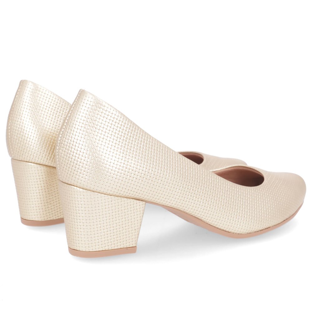 Scarpin Usaflex Metalizado Dourado 1158 Dourado 3