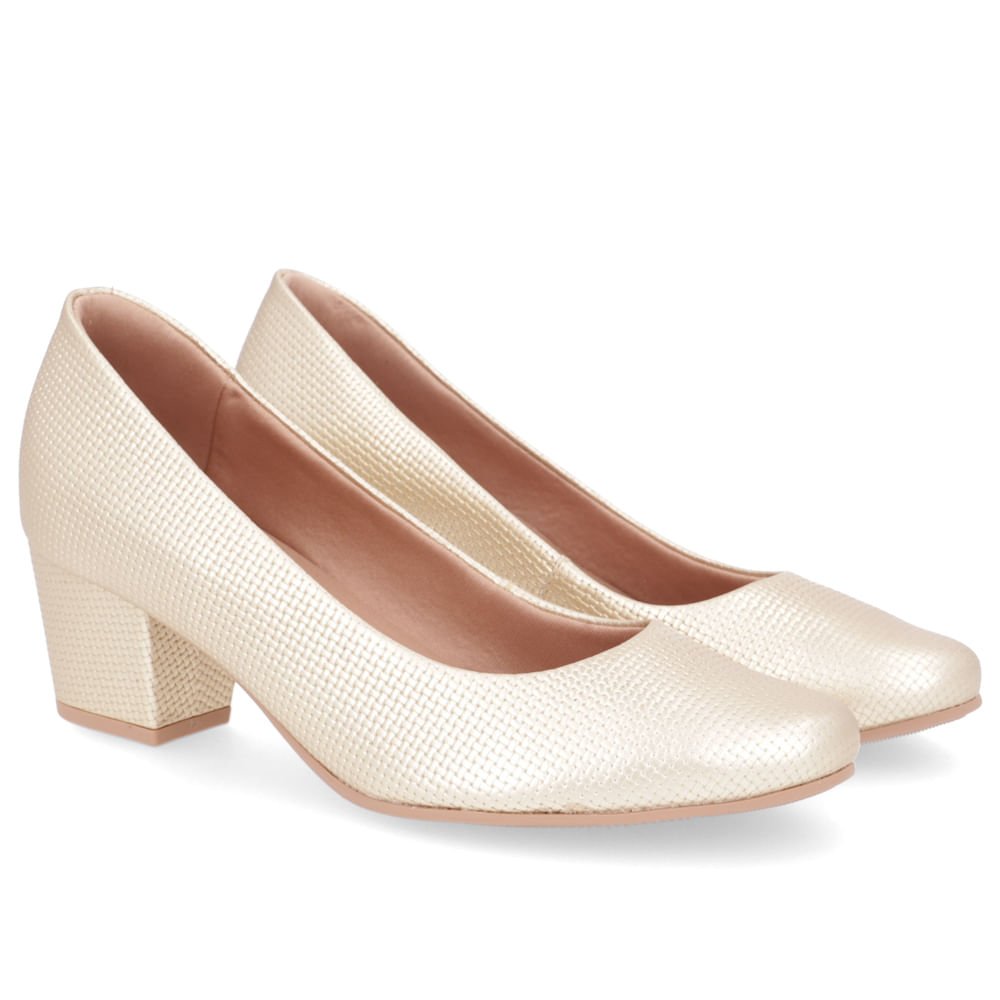 Scarpin Usaflex Metalizado Dourado 1158 Dourado 2