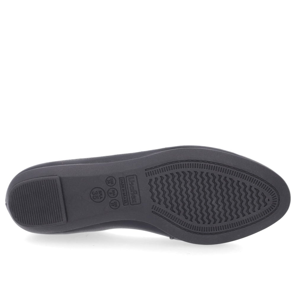 Sapatilha Usaflex Preta Couro Laser Preto 5