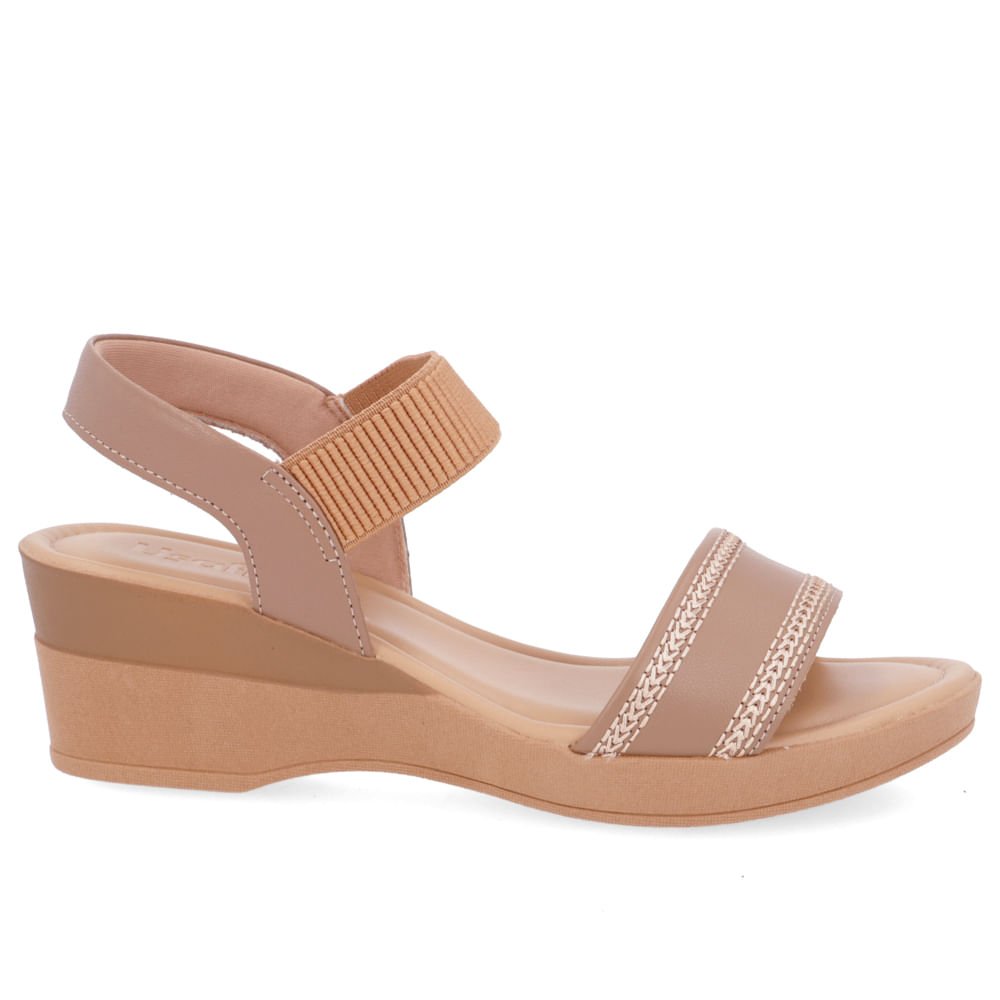 Sandália Salto Anabela Couro Marrom Marrom 4