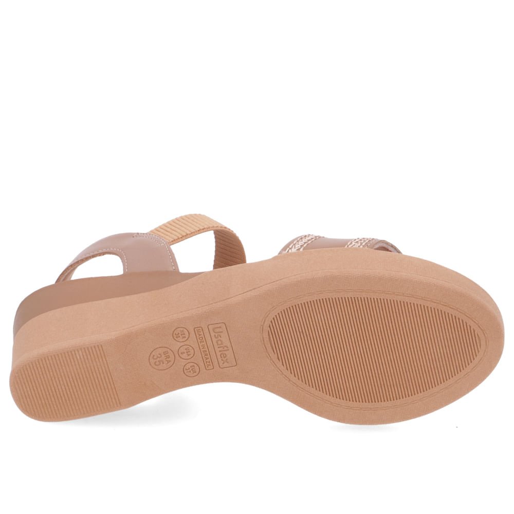 Sandália Salto Anabela Couro Marrom Marrom 3