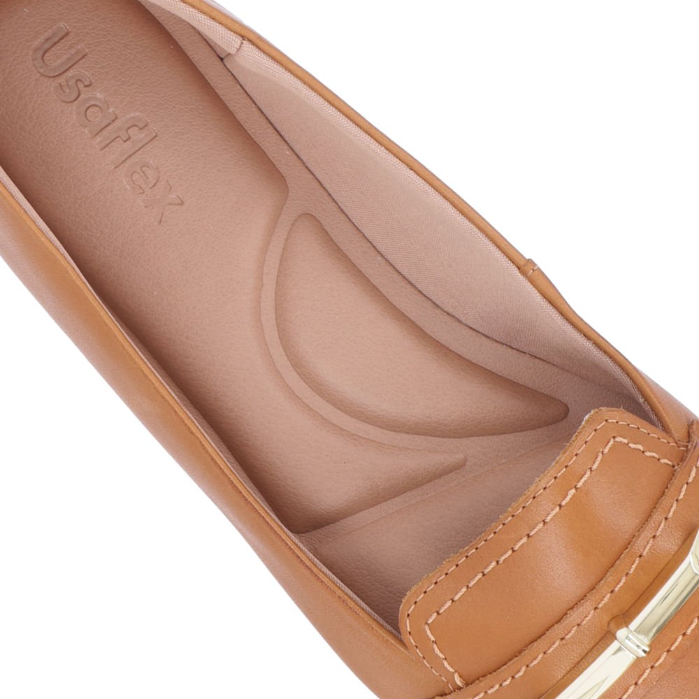 Sapatilha Marrom Couro Bico Fino Enfeite Marrom 4