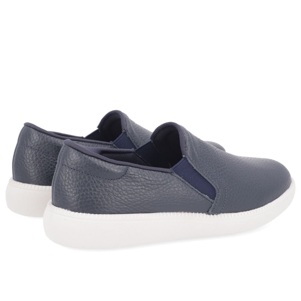 Tênis Slip On Couro Azul Azul 3