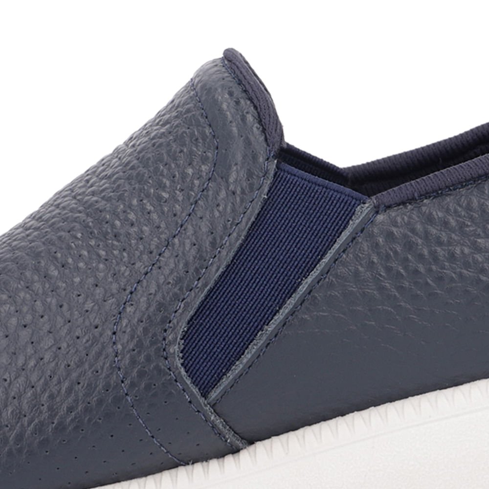 Tênis Slip On Couro Azul Azul 4