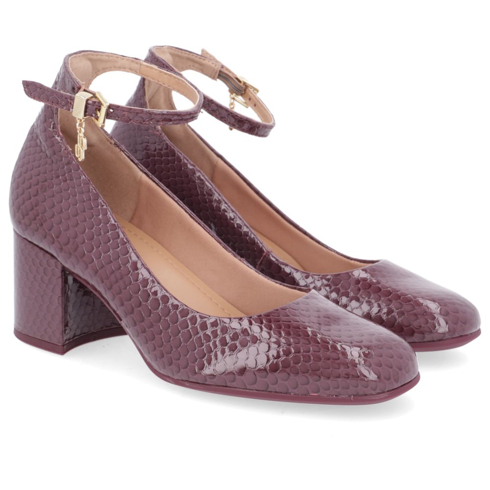 Scarpin Boneca Verniz Roxo Tornozeleira Roxo 2