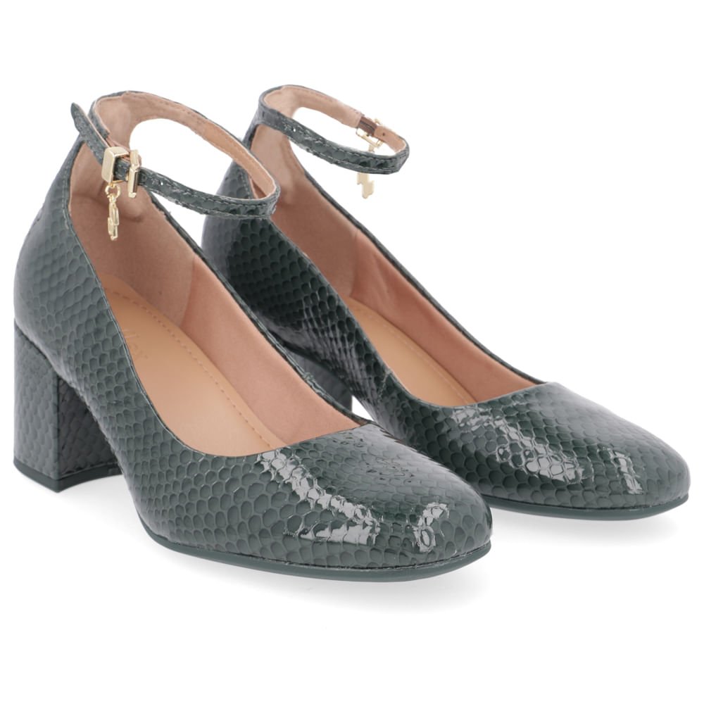 Scarpin Boneca Verniz Verde Tornozeleira Verde 2