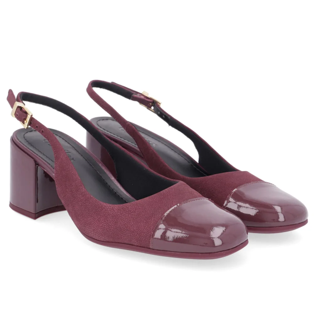 Slingback Roxo Salto Bloco Couro Roxo 2