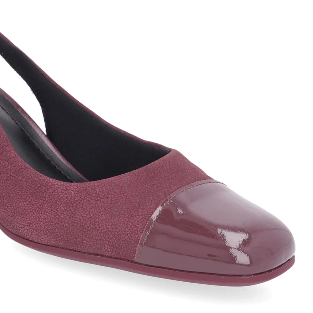 Slingback Roxo Salto Bloco Couro Roxo 4