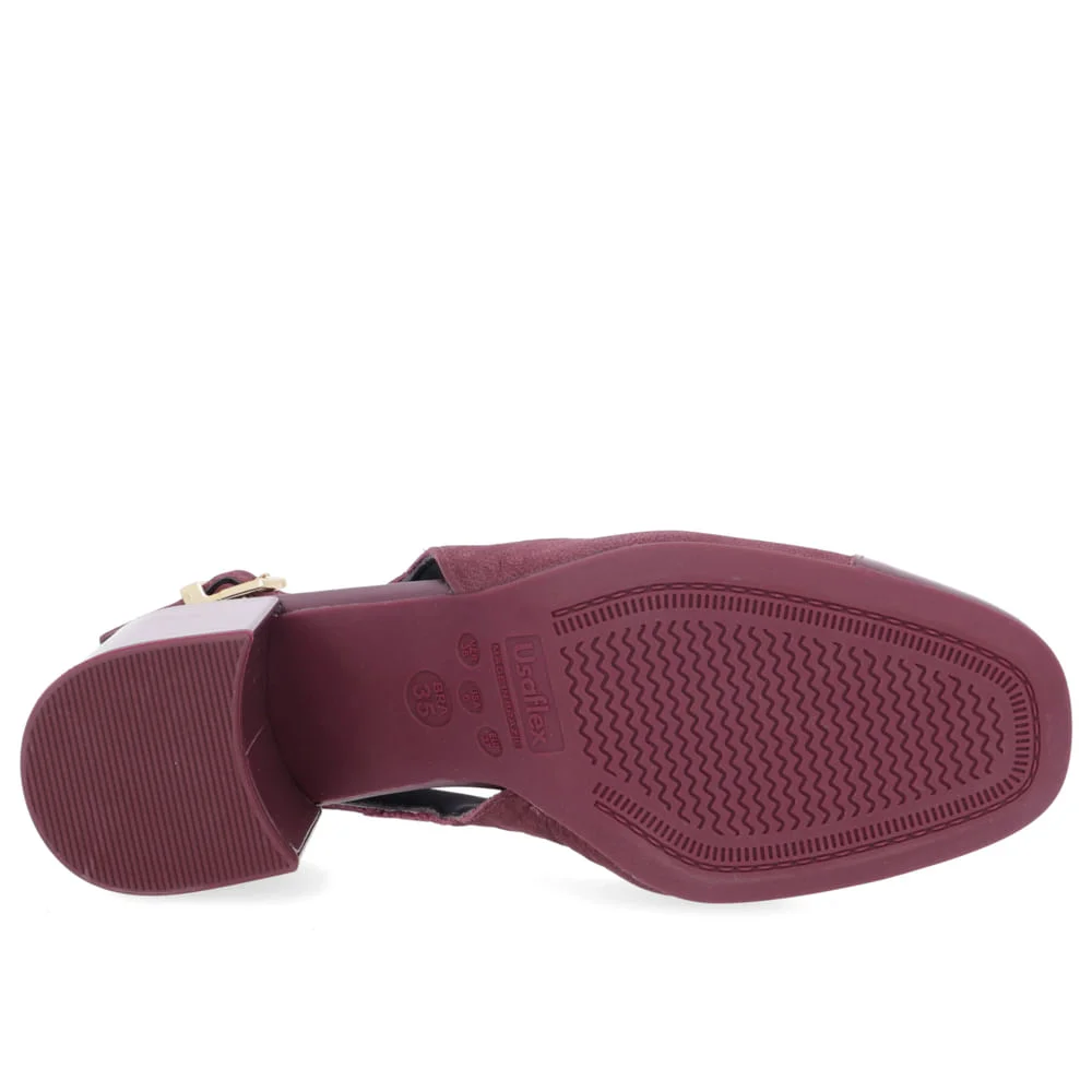 Slingback Roxo Salto Bloco Couro Roxo 5